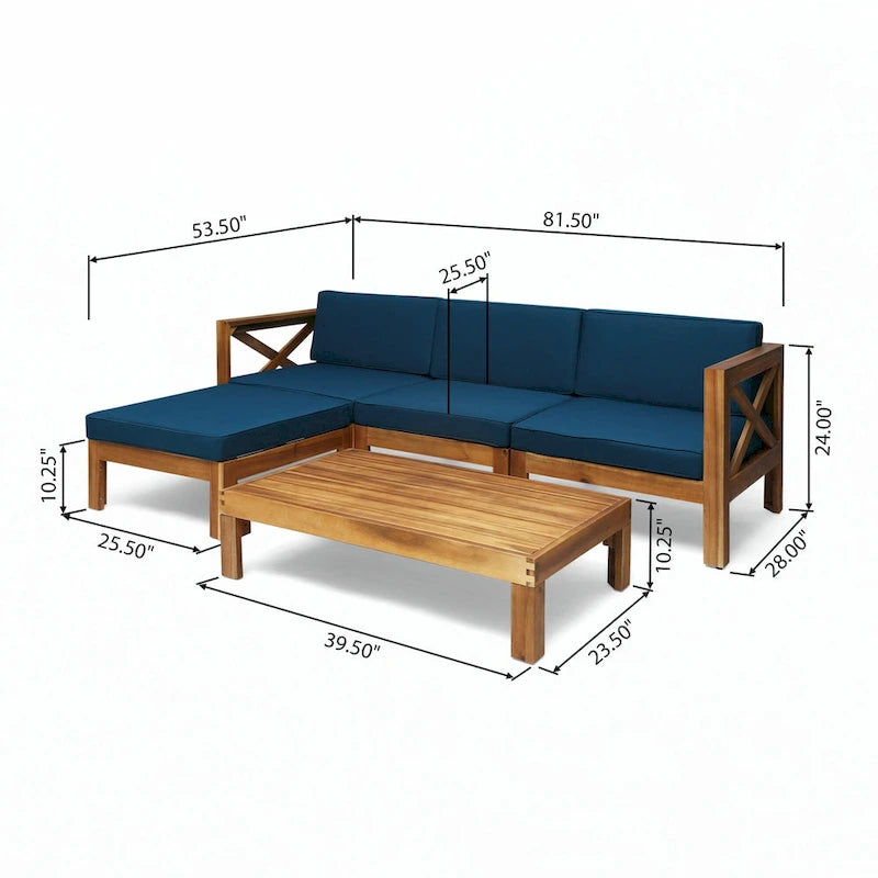 Outdoor L SHAPE SOFA SET,TEAK
