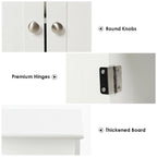 Gymax Bathroom Floor Cabinet Wooden Storage Organizer Side Cabinet W/2 - See Details