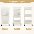 Gymax 3-Tier Utility Storage Cart Metal Rolling Trolley w/ DIY