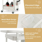 Gymax 3-Tier Utility Storage Cart Metal Rolling Trolley w/ DIY