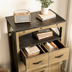 Bestier Hallway & Living Room Storage Cabinet w/ 2 Shelves and 5 Drawers, Brown - 83