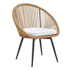 Modern 3-Piece Outdoor Set  17.7 Spill-Proof Round Coffee Table & 2 Rattan Swivel Chairs for Patio Tea Time