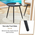 Modern 3-Piece Outdoor Set  17.7 Spill-Proof Round Coffee Table & 2 Rattan Swivel Chairs for Patio Tea Time