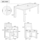 7-Piece Outdoor Patio Acacia Wood Dining Set with Umbrella Hole, 2 Armchairs and 4 Side Chairs