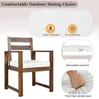 7-Piece Outdoor Patio Acacia Wood Dining Set with Umbrella Hole, 2 Armchairs and 4 Side Chairs