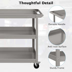Costway 3-Tier Metal Utility Cart 400 lbs Storage Service Trolley Tool - See Details