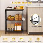 Costway 3-Tier Kitchen Serving Cart Utility Standing Microwave Rack - See Details