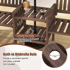 Costway Outdoor Fir Wood Loveseat with 2-Tier Side Table and 1.96 - See Details