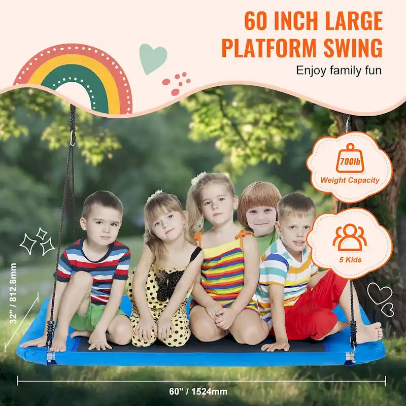 Platform Swing, 60 Inch Platform Tree Swing for Kids and Adults - 60 x 32