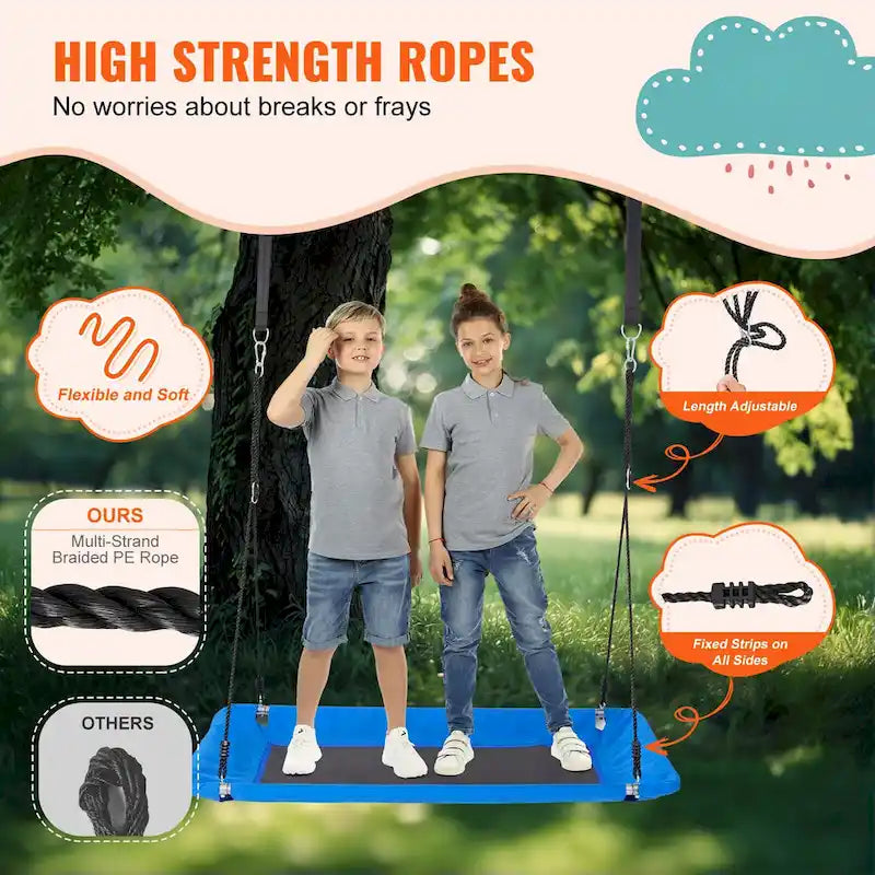 Platform Swing, 60 Inch Platform Tree Swing for Kids and Adults - 60 x 32