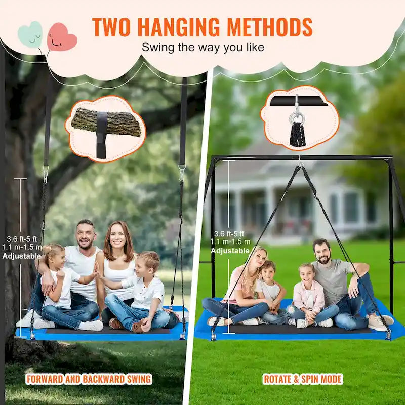Platform Swing, 60 Inch Platform Tree Swing for Kids and Adults - 60 x 32