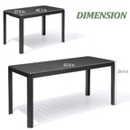 7pc Outdoor Dining Table Aluminum Extendable Table with Folding Chair - N/A