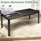 7pc Outdoor Dining Table Aluminum Extendable Table with Folding Chair - N/A