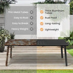 7PC Outdoor Aluminum Dining Table with Umbrella Hole with Rattan Chair