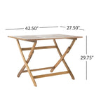 5-Piece Outdoor Acacia Wood Folding Dining Set with Folding Table and 4 Folding Chair