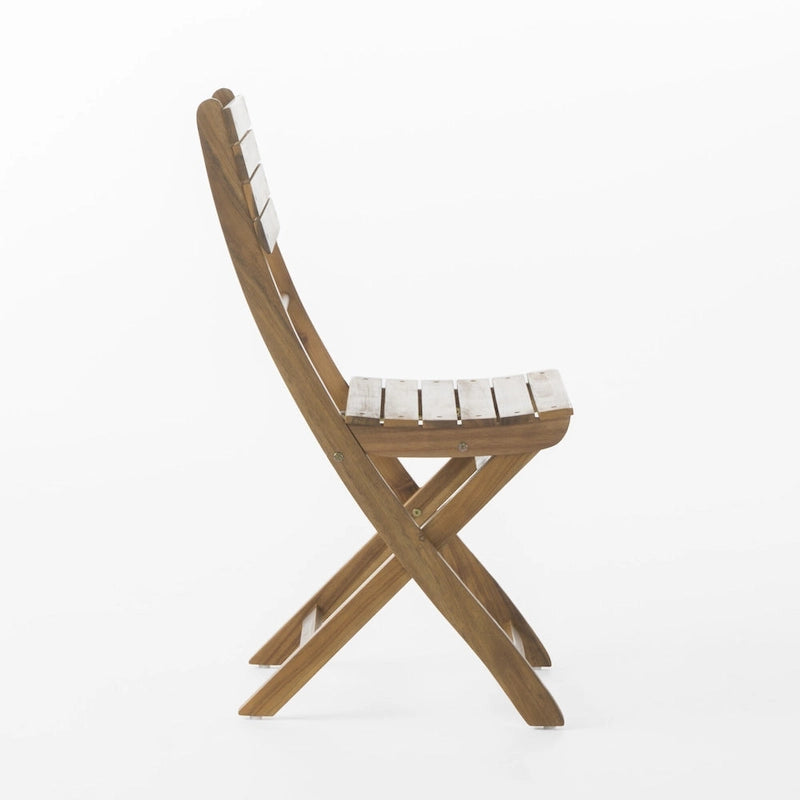 5-Piece Outdoor Acacia Wood Folding Dining Set with Folding Table and 4 Folding Chair