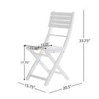 5-Piece Outdoor Acacia Wood Folding Dining Set with Folding Table and 4 Folding Chair