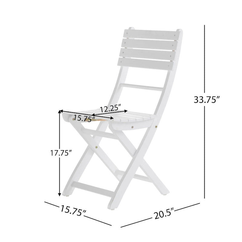 5-Piece Outdoor Acacia Wood Folding Dining Set with Folding Table and 4 Folding Chair