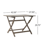 5-Piece Outdoor Acacia Wood Folding Dining Set with Folding Table and 4 Folding Chair