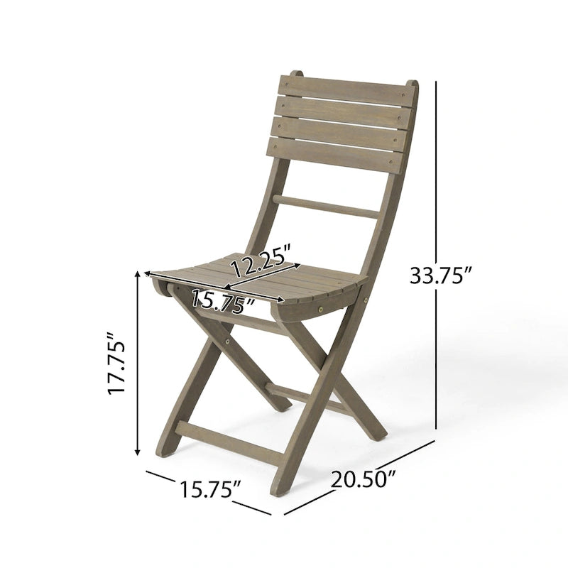 5-Piece Outdoor Acacia Wood Folding Dining Set with Folding Table and 4 Folding Chair