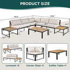 4-Piece Outdoor Sofa Set with Waterproof Cushions and Durable Iron-Wood Design