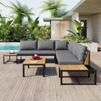 4-Piece Outdoor Sofa Set with Waterproof Cushions and Durable Iron-Wood Design