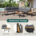 4-Piece Outdoor Sofa Set with Waterproof Cushions and Durable Iron-Wood Design