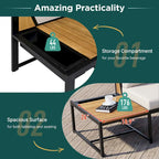 4-Piece Outdoor Sofa Set with Waterproof Cushions and Durable Iron-Wood Design