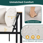 4-Piece Outdoor Sofa Set with Waterproof Cushions and Durable Iron-Wood Design