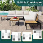 4-Piece Outdoor Sofa Set with Waterproof Cushions and Durable Iron-Wood Design