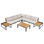 4-Piece Outdoor Sofa Set with Waterproof Cushions and Durable Iron-Wood Design