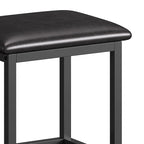 Moasis Rolling Kitchen Island with Trash Can Storage Cabinet and 2 Bar Stools
