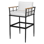 Outdoor Dining Set with Acacia Wood Armrest Suitable For Patio, Balcony Or Backyard