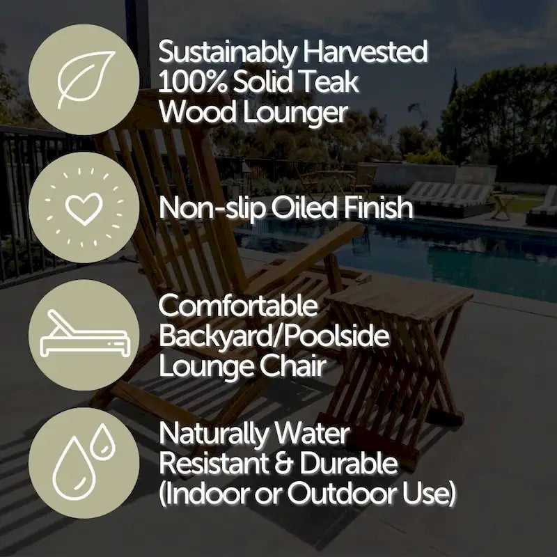 Nordic Teak Natural Outdoor Sun Lounger