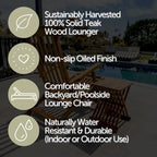 Nordic Teak Natural Outdoor Sun Lounger