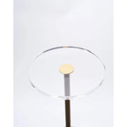 Acrylic Top Brass Base Solid Side Table (Set of 2)