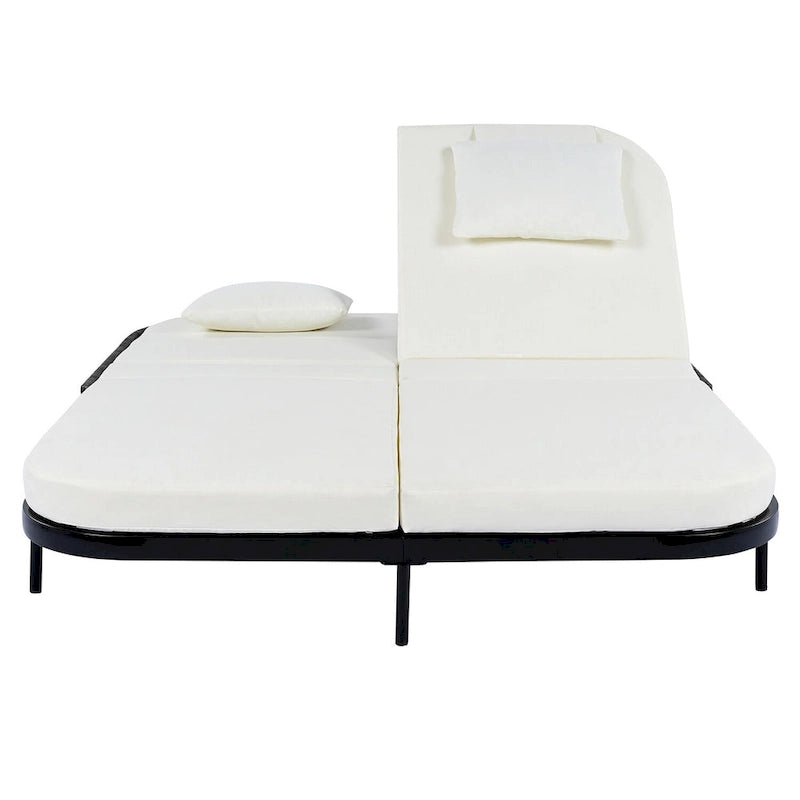 All-Weather Rattan Daybed, 5-Adjustable Backrest, Removable Cushions