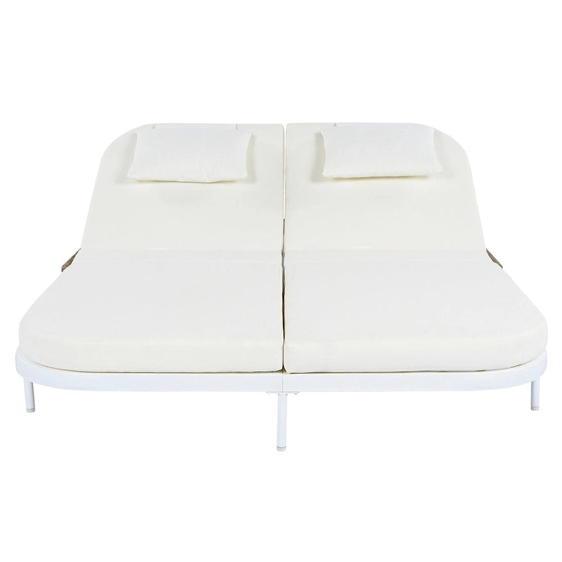 All-Weather Rattan Daybed, 5-Adjustable Backrest, Removable Cushions