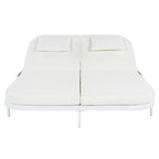 All-Weather Rattan Daybed, 5-Adjustable Backrest, Removable Cushions