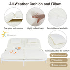All-Weather Rattan Daybed, 5-Adjustable Backrest, Removable Cushions