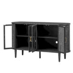 Farmhouse Sideboard Cabinet with Glass Doors & Adjustable Shelves