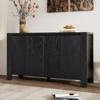 4-Door Distressed Finished Sideboard Buffet Cabinet with Adjustable Shelves