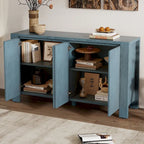 4-Door Distressed Finished Sideboard Buffet Cabinet with Adjustable Shelves