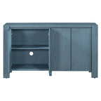 4-Door Distressed Finished Sideboard Buffet Cabinet with Adjustable Shelves