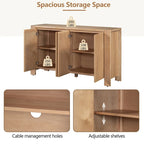 4-Door Distressed Finished Sideboard Buffet Cabinet with Adjustable Shelves