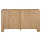 4-Door Distressed Finished Sideboard Buffet Cabinet with Adjustable Shelves