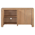 4-Door Distressed Finished Sideboard Buffet Cabinet with Adjustable Shelves