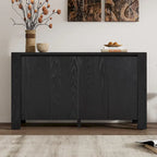 4-Door Distressed Finished Sideboard Buffet Cabinet with Adjustable Shelves
