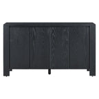 4-Door Distressed Finished Sideboard Buffet Cabinet with Adjustable Shelves