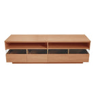 Modern TV with 4 Drawers& 2 open Cabinets,Media Console Table